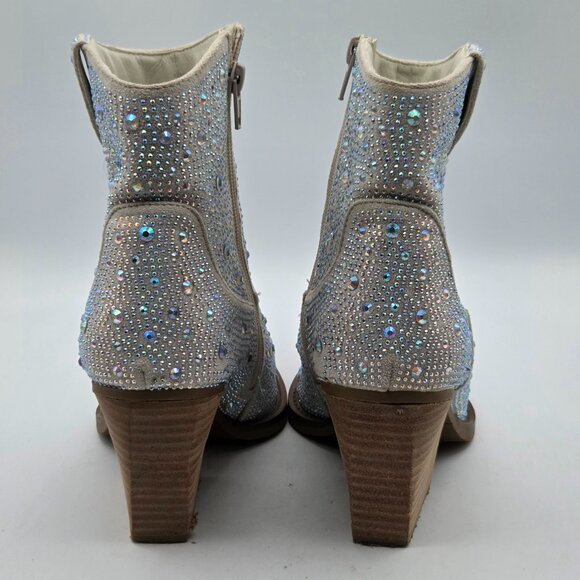 Very G Kady Women's Silver Rhinestone Booties Western Size 8 CHIC - Picture 4 of 8